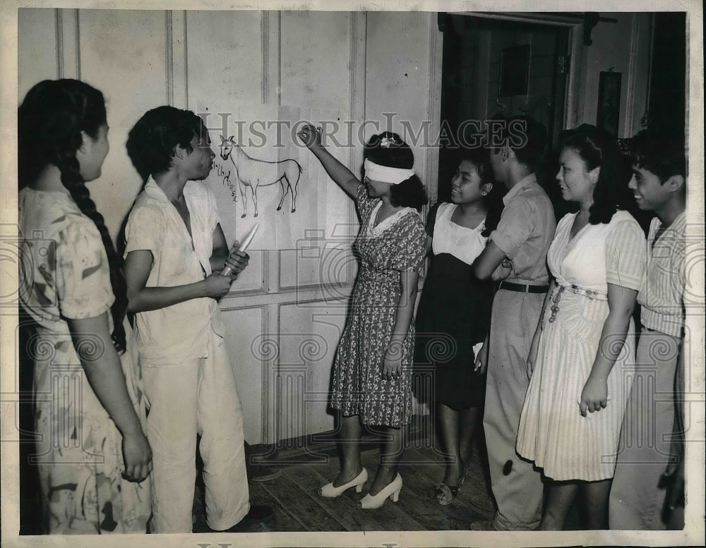 1944 Alparo Amagoat playing a party game-Historic Images