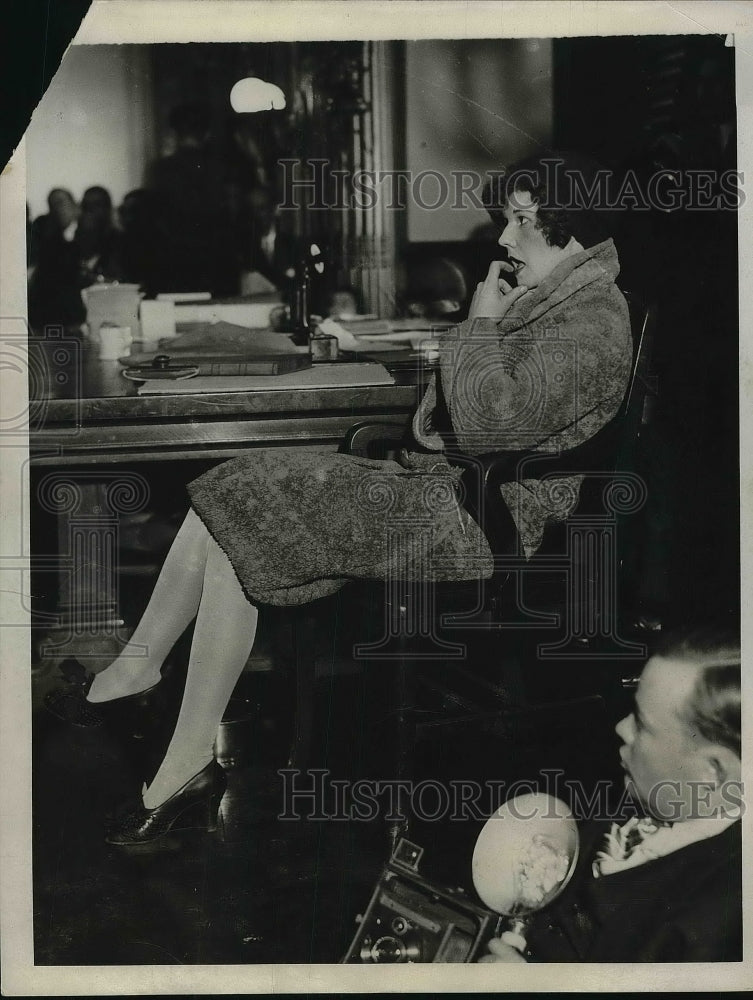 1931 Mrs. Bangfrede testifying in court-Historic Images