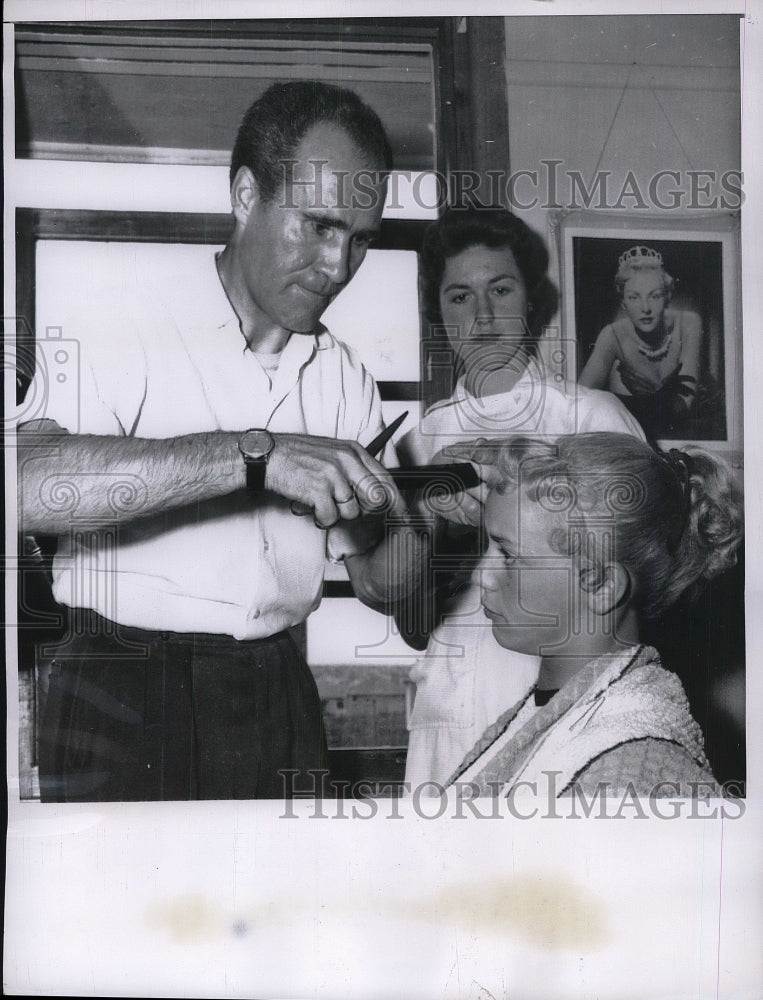 1956 Hair Designer Francis Kramer At Beauty Shop With Erika Laemmle-Historic Images