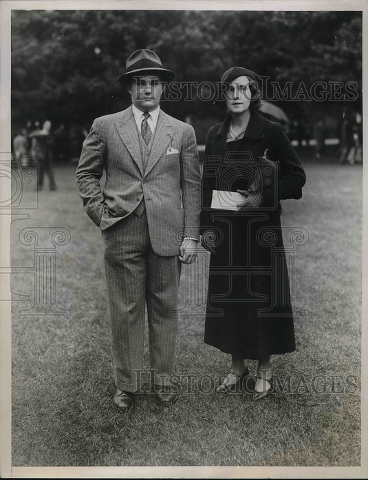 1934 Philip Fell, Mrs. Ogden Mills at Belmont Races, Long Island-Historic Images