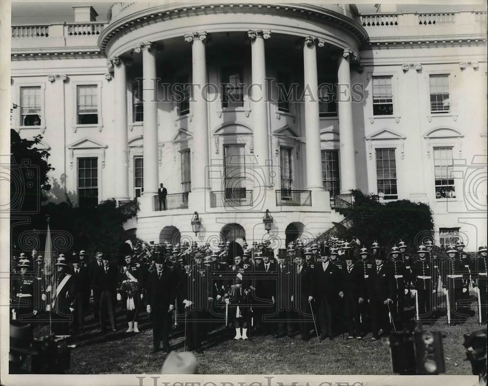 Crowd Standing Outside White House In Washington D.C.-Historic Images