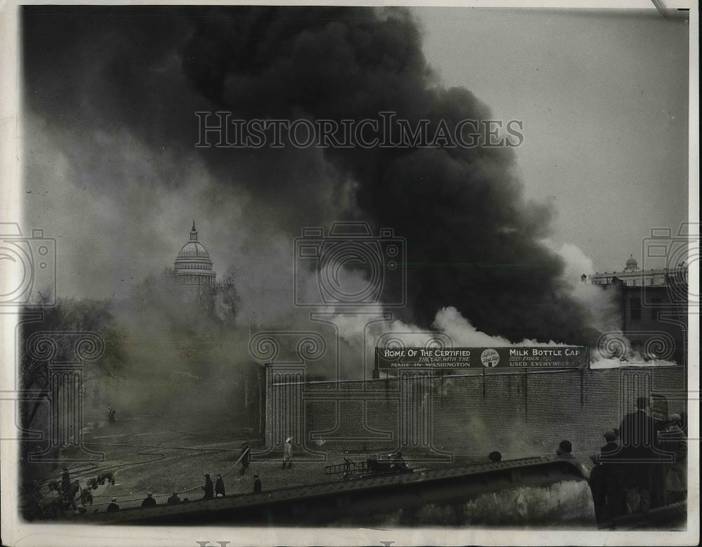 1931 Fire raced through a dairy bottle cap works 2 blocks from the-Historic Images