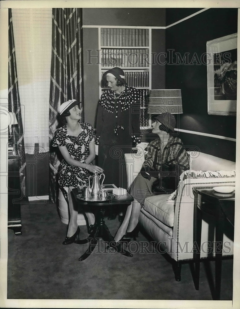 1934 Press Photo Mrs. Draper Richards,Mrs. John Dodd &amp; Mrs. Langdon Post - Historic Images