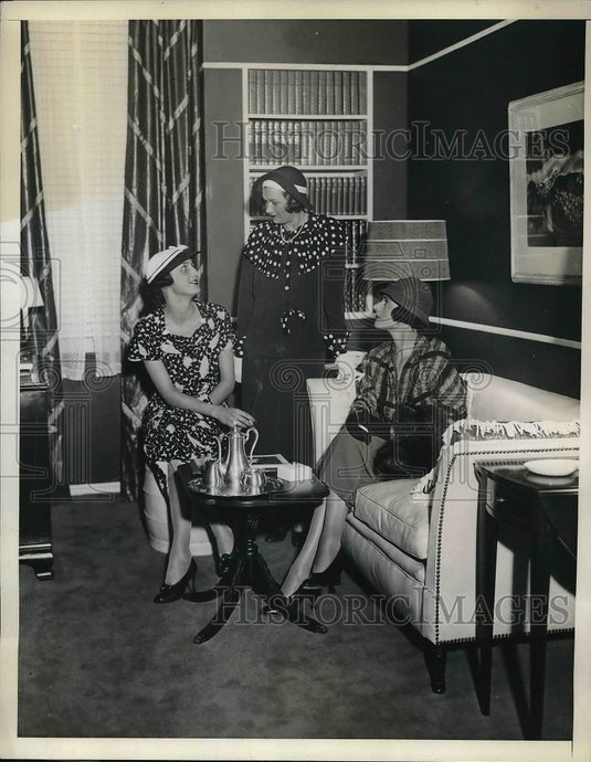 1934 Press Photo Mrs. Draper Richards,Mrs. John Dodd & Mrs. Langdon Post - Historic Images