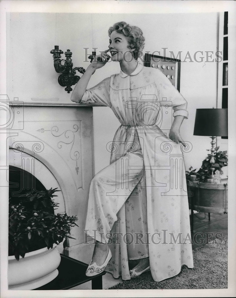 1953 Model showing Nylon Pajamas-Historic Images