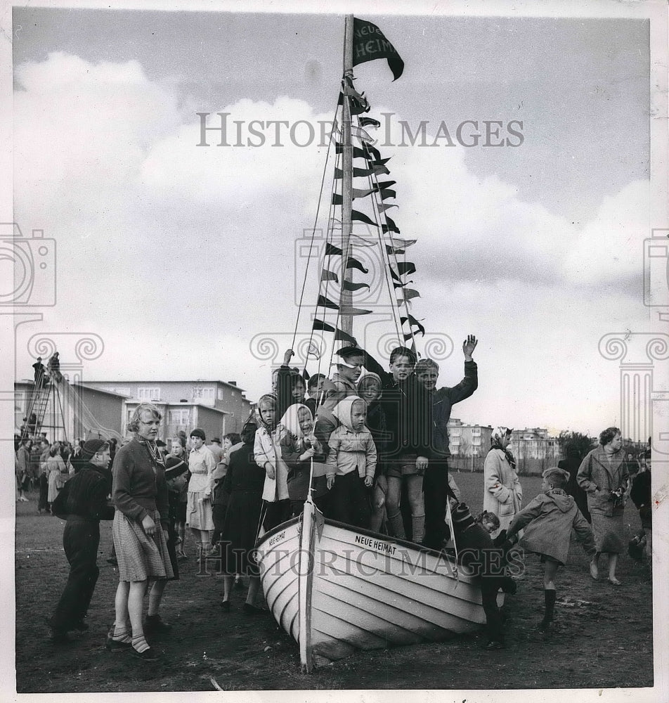 1955 Children at playground in Hamburg Germany-Historic Images