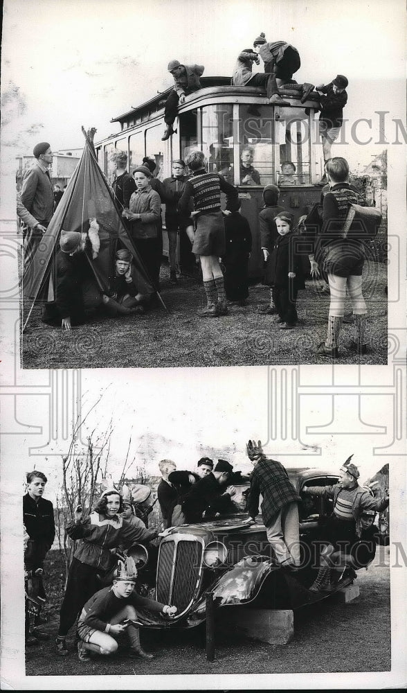 1955 Children in a playground in Hamburg Germany-Historic Images