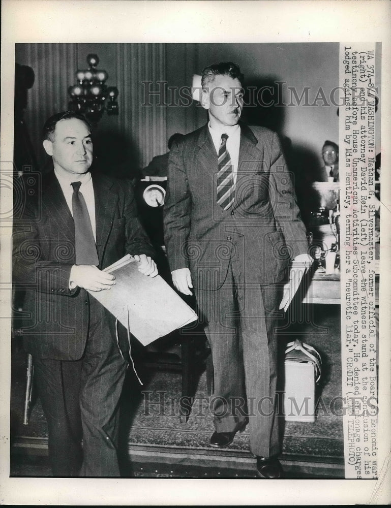 1948 Press Photo Nathan Silvermaster testifies at House Unamerican trial - Historic Images