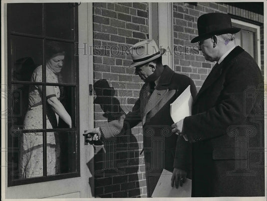 1937 Press Photo Mrs. Kyron Palkin, Detectives Anthony Maraniccio & Cy Flynn-Historic Images