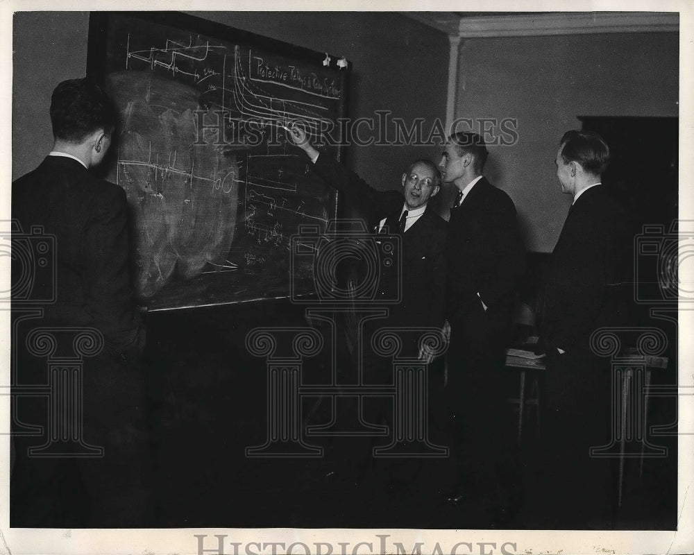 1940 Westinghouse tech staff,ES Giiles,JL Berry,RC Birkes - Historic Images