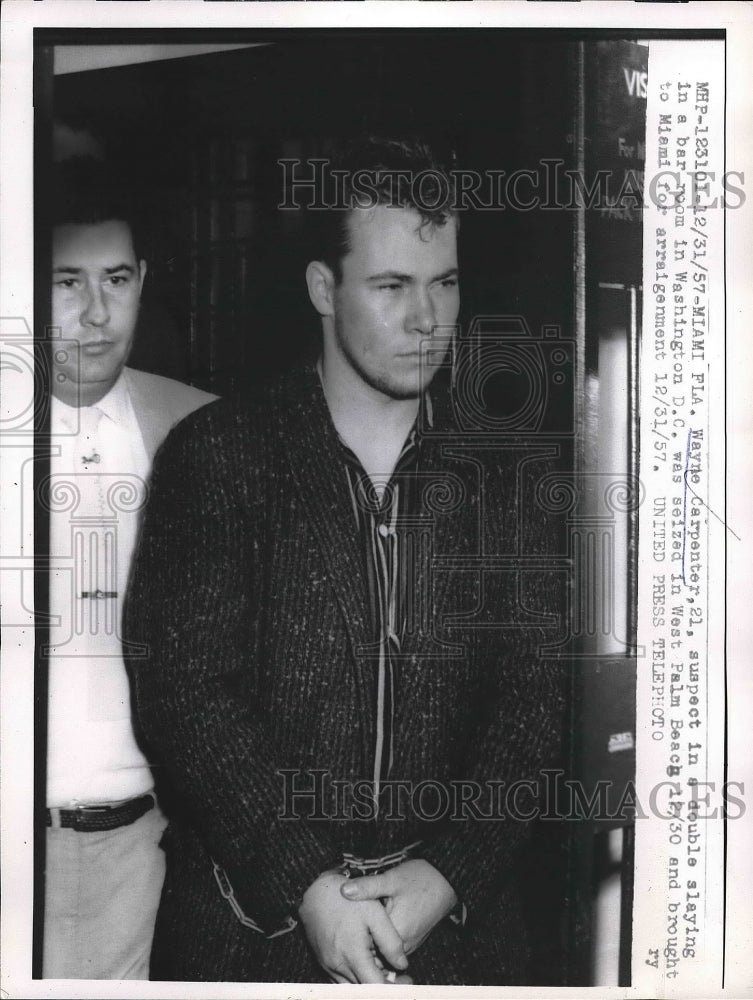 1958 Press Photo Wayne Carpenter after his arrest-Historic Images