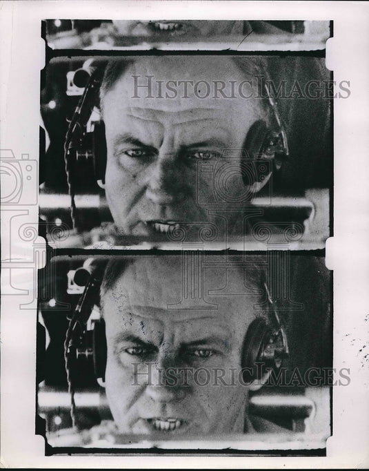 1955 Press Photo Camera's eye view of pilot's eyes to study reaction times-Historic Images