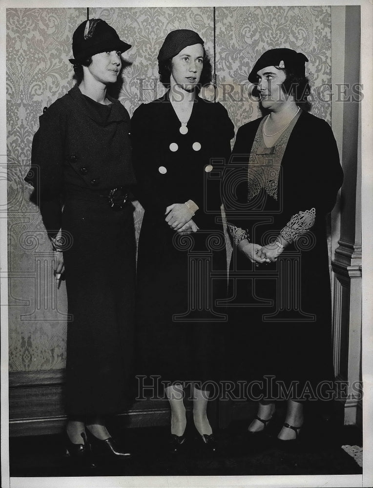 1933 Press Photo Amer Birth Control League, NY,Mrs Tench,Mrs Lamont,Mrs Stone - Historic Images