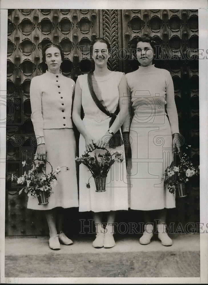 1935 Press Photo Evelyn H Thompson,Eliza Kent,Gertrude Franchot, Bryn Mawr, Pa - Historic Images