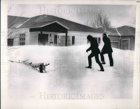1957 Heavy Snow in Residential Section of Northern Amarillo - Historic Images