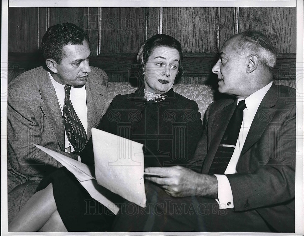 1955 Press Photo Chicago, Mrs Pat Heller &amp; attys SL Ehrlich, B ehrlich, adultery - Historic Images