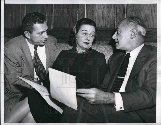 1955 Press Photo Chicago, Mrs Pat Heller & attys SL Ehrlich, B ehrlich, adultery - Historic Images