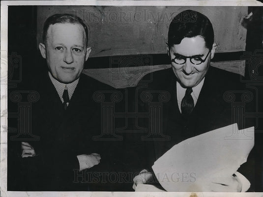 1935 Press Photo Former Gov Dan Moody TX Income Tax Cases against Sen Huey Long - Historic Images