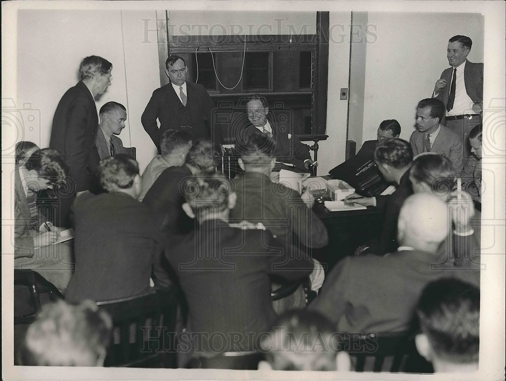 1936 Press Photo John Hamilton & Joseph Martin at Republican Headquarters in NYC-Historic Images
