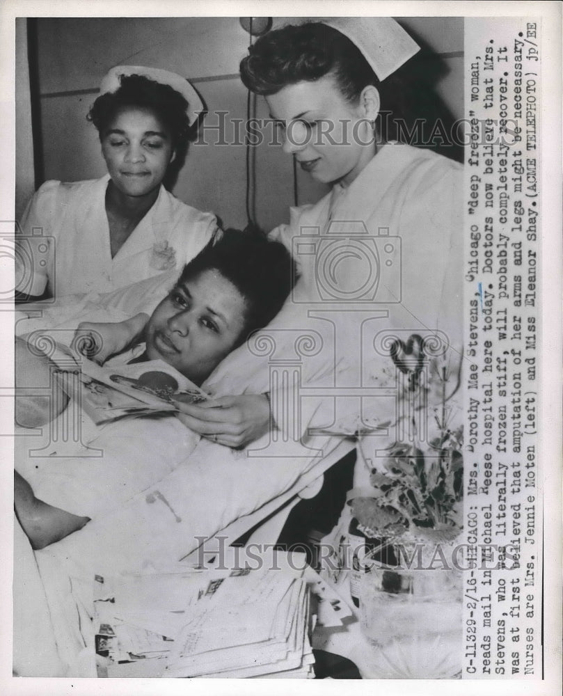 1951 Press Photo Mrs. Dorothy Mae Stevens, Nurses Jennie Moten & Eleanor Shay - Historic Images
