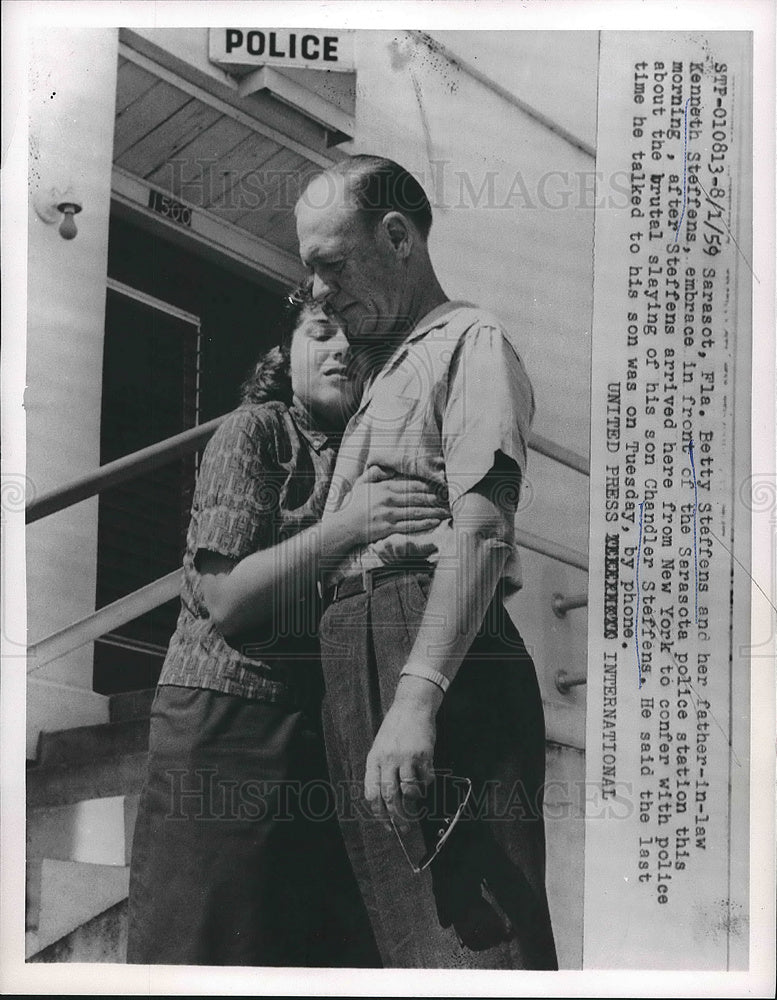 1956 Press Photo Brutal Slaying Chandler Steffens Sarasota FL Betty Steffens - Historic Images