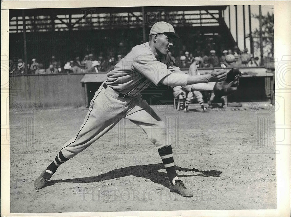 1934 Press Photo Richard Gysleman Infielder Boston Braves Spring Training MLB-Historic Images