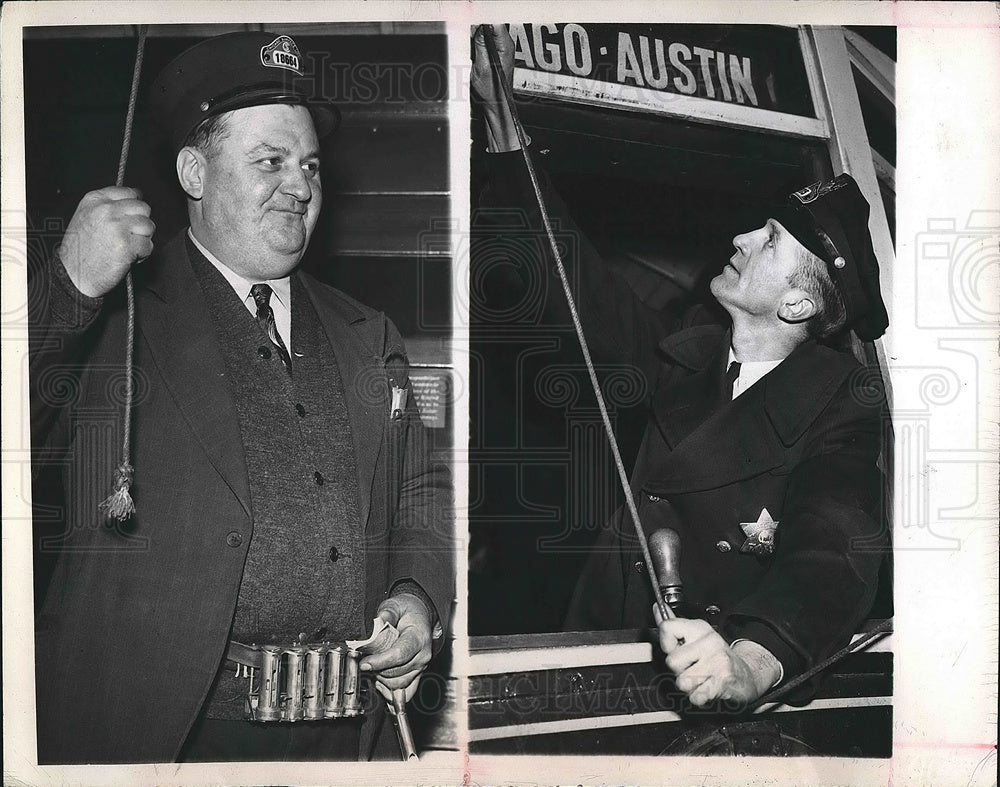 1945 Press Photo Fireman Joseph Schober, Patrolman George Krull, Part Time Jobs-Historic Images