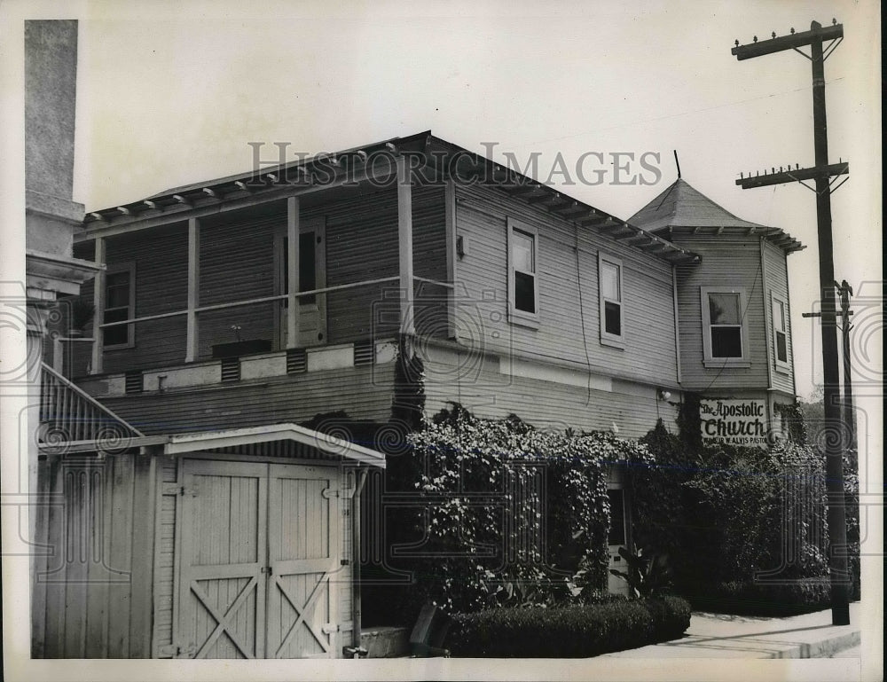 1938 Press Photo Los Angeles Wilbur Alvis Pastor Home Death - Historic Images