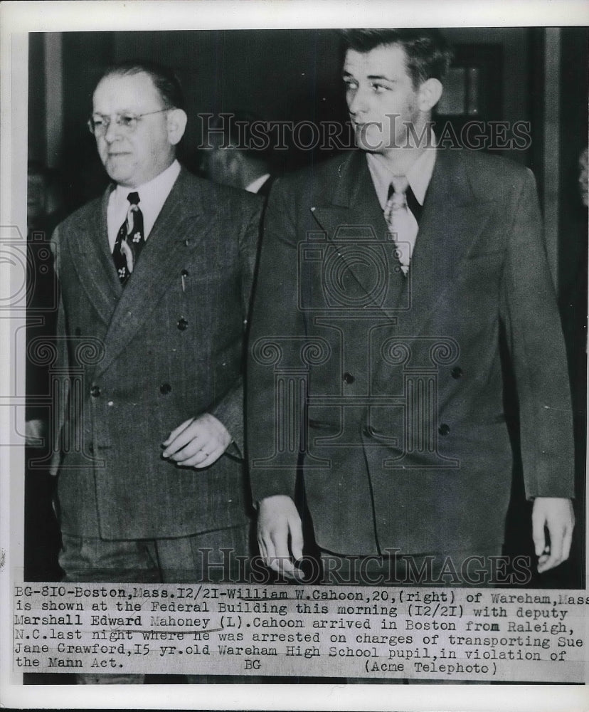 1950 Press Photo William Cahoon with Marshall Edward Mahoney-Historic Images