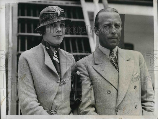 1933 Press Photo Count Folke Bernadotte and his wife - Historic Images