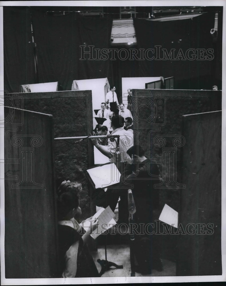 1956 Press Photo Jimmie And Other Violinists Prepare For Upcoming Performance - Historic Images