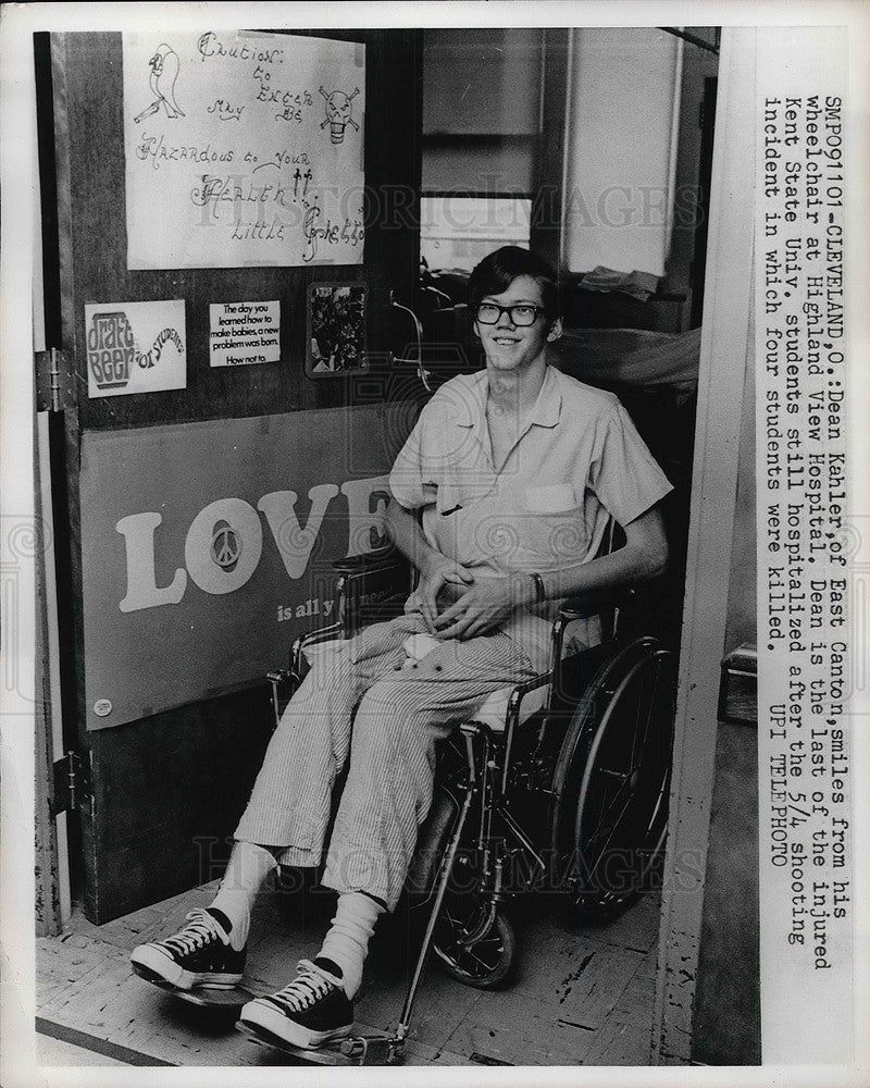 1970 Press Photo Cleveland, Ohio Dean Kahler at Highland Voew Hospital-Historic Images