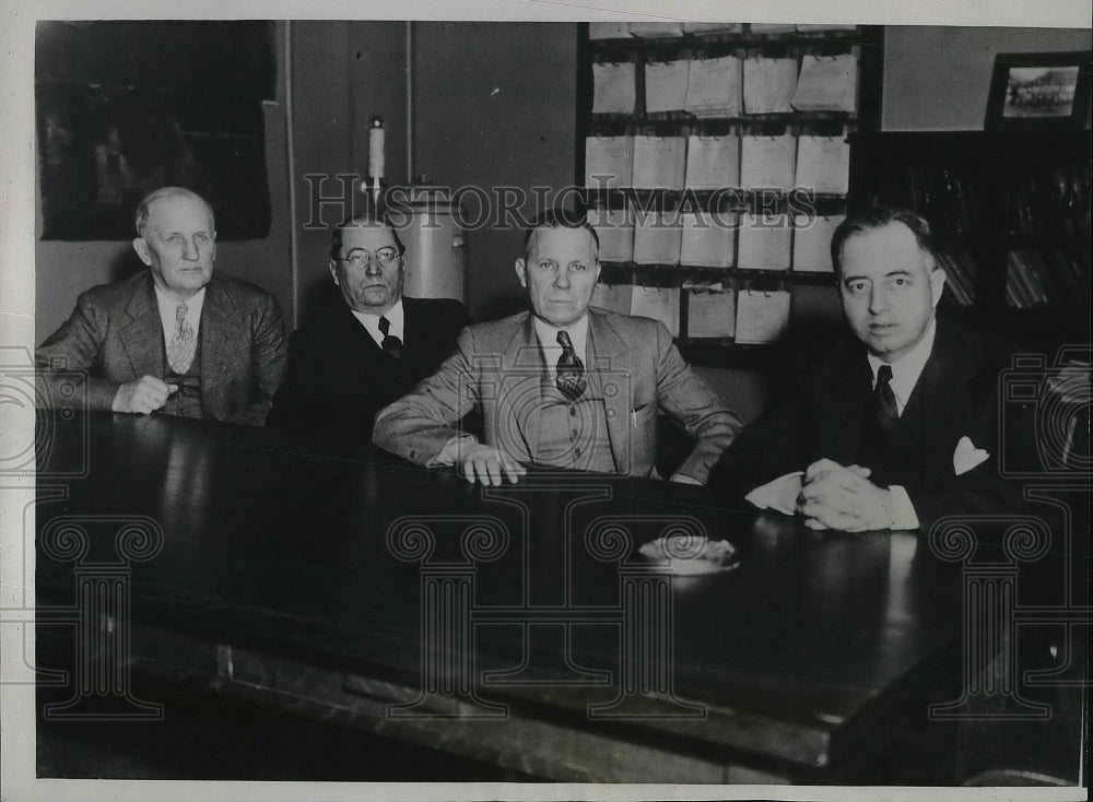 1934 Press Photo Judge A. S. Foulks, Seth Wells, T.W. Woodward, Dr. James Scott-Historic Images