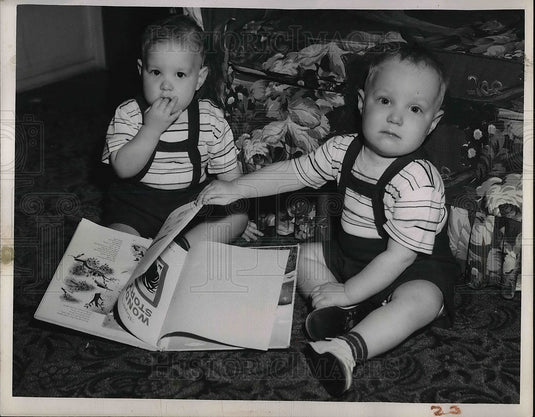1949 Press Photo Jimmy & Tommy Fougerousse of Cleveland, Ohio - Historic Images