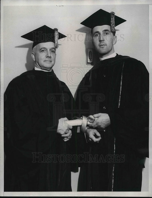 1934 Press Photo Rev. Coleman Nevils & Rev. Hugh M. Duce With Honorary Degree-Historic Images
