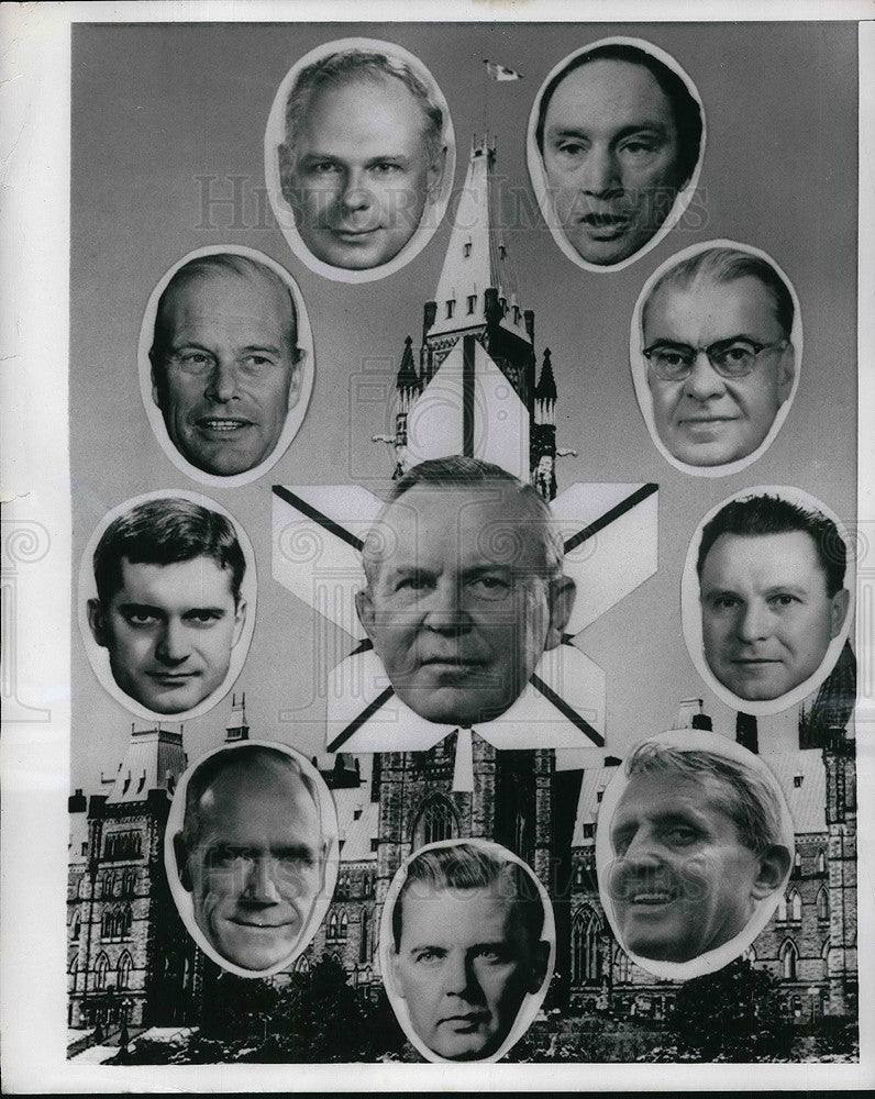 1968 Press Photo Illustration Shows Candidates To Replace Lester Pearson - Historic Images