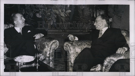 1953 Giuseppe Pella, Alclide de Gasperi - Historic Images