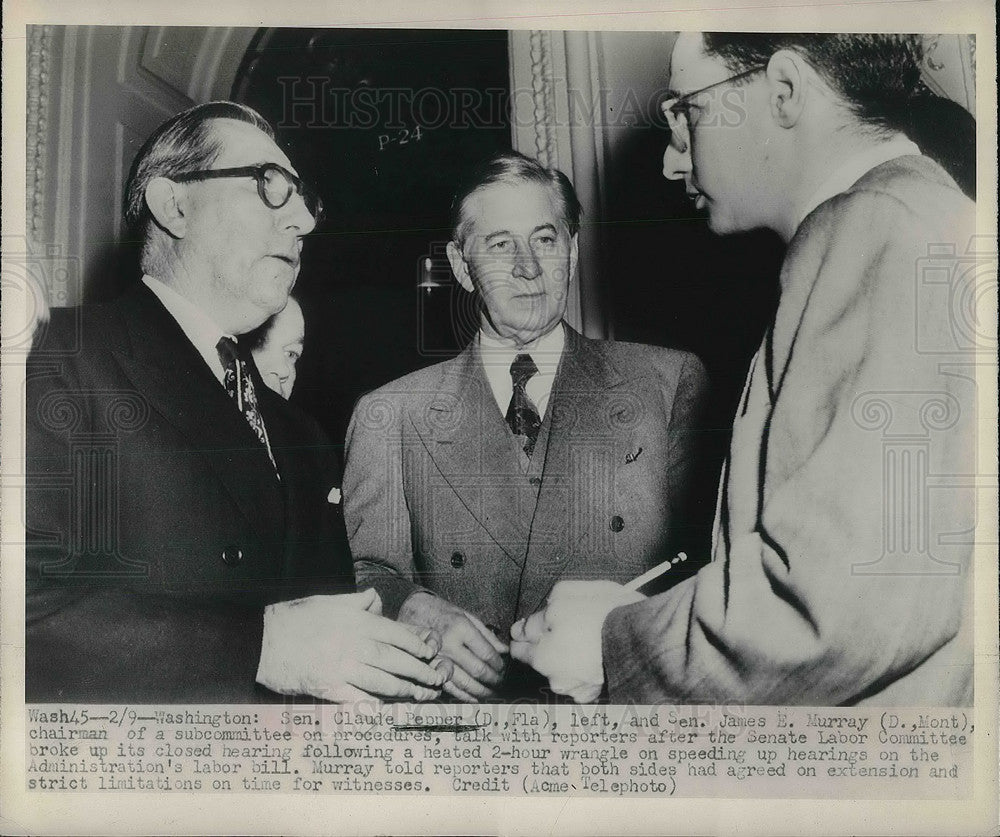 1949 Press Photo Sen Claude Pepper Talks With Sen James Murray - neb13216 - Historic Images