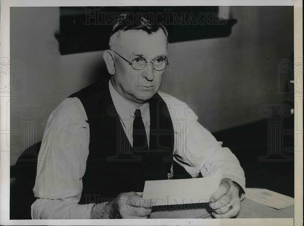 1937 Press Photo Harry A Marceau,postmaster at Niles, Ohio - neb13380 - Historic Images