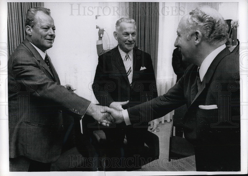 1969 Press Photo West German Foreign Minister Willy Brandt, Walter Scheal, Alex-Historic Images