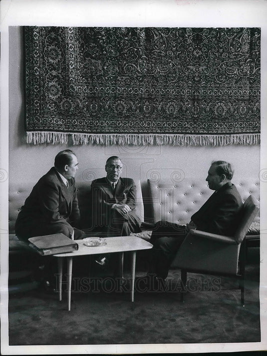 1946 Press Photo UN in NYC, Georgi Zarubin,Arkady Sobolev,Vasily Kuznetsov - Historic Images
