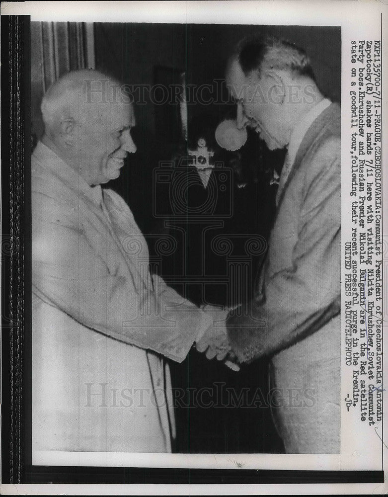 1957 Press Photo Communist President Czeechoslavaki Antonin Zapotocky - Historic Images