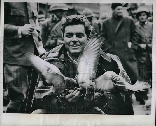 1962 Press Photo Richard Beymer in Adventures of a Young Man scene with pigeon - Historic Images