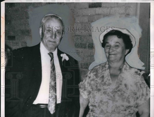 1962 Press Photo Mr & Mrs John Ziats Celebrate Golden Wedding Anniversary - Historic Images