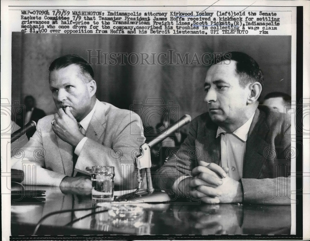 1959 Press Photo Indianapolis Attorney Kirkwood Yockey Scott Pickett-Historic Images