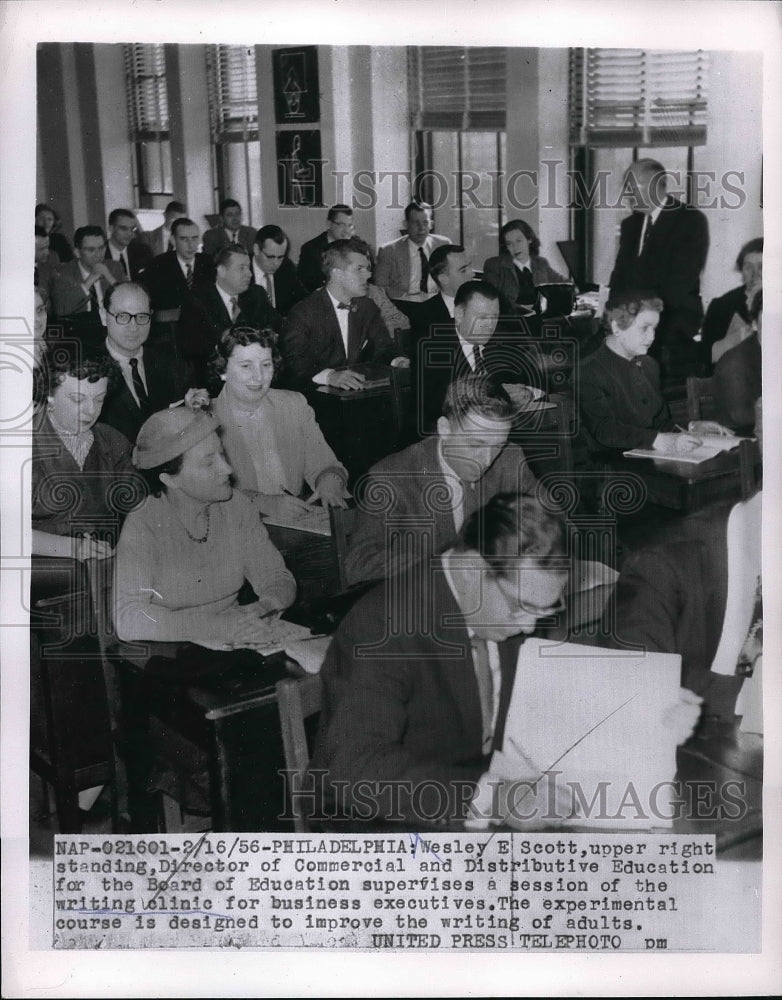 1956 Press Photo Wesley Scott Director Of Commercial &amp; Distributive Education-Historic Images