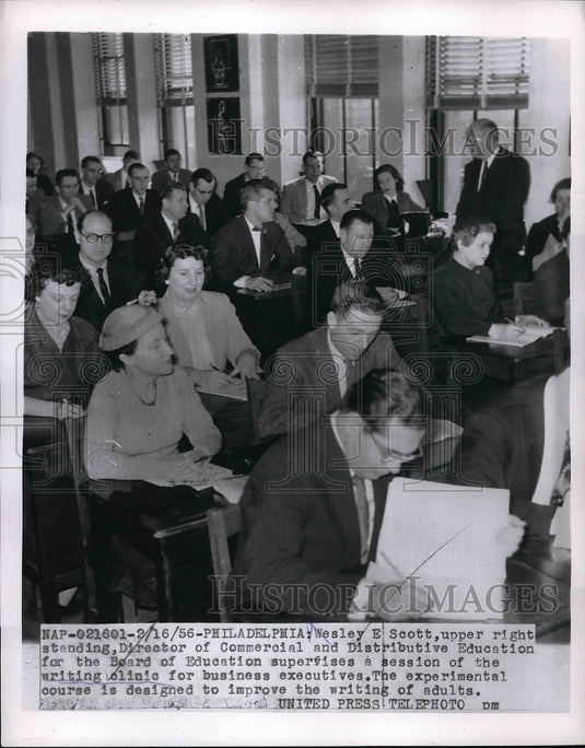 1956 Press Photo Wesley Scott Director Of Commercial & Distributive Education-Historic Images