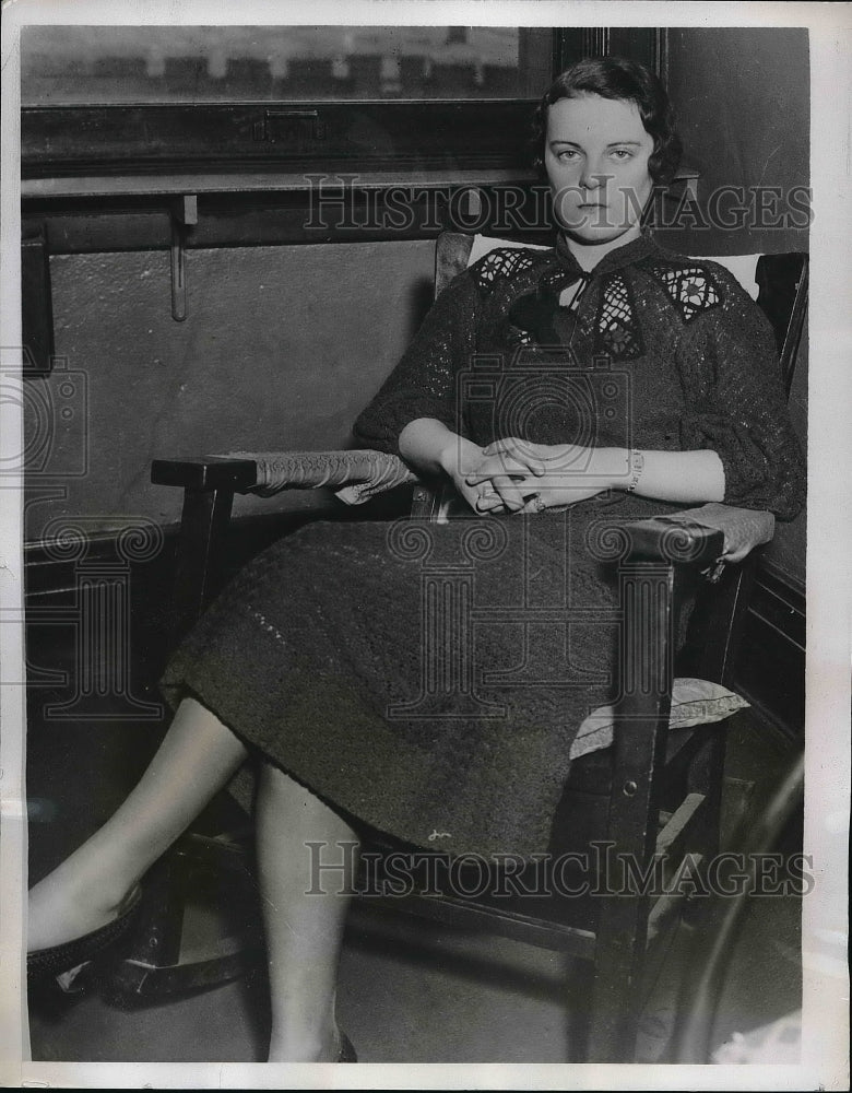 1934 Press Photo Former Tennis Champ Mary Lou Sutherland Charged In Manslaughter - Historic Images