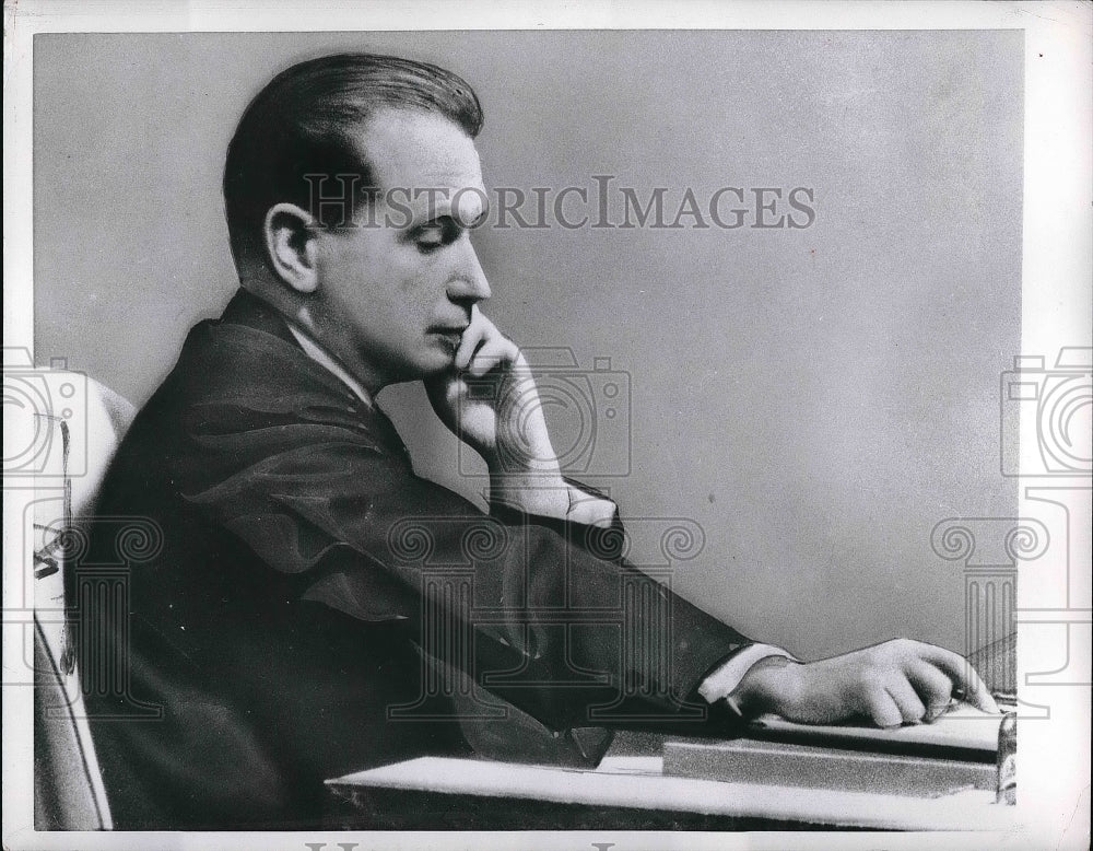 1956 Press Photo Swedish diplomat Dag Hammarskjöld - Historic Images