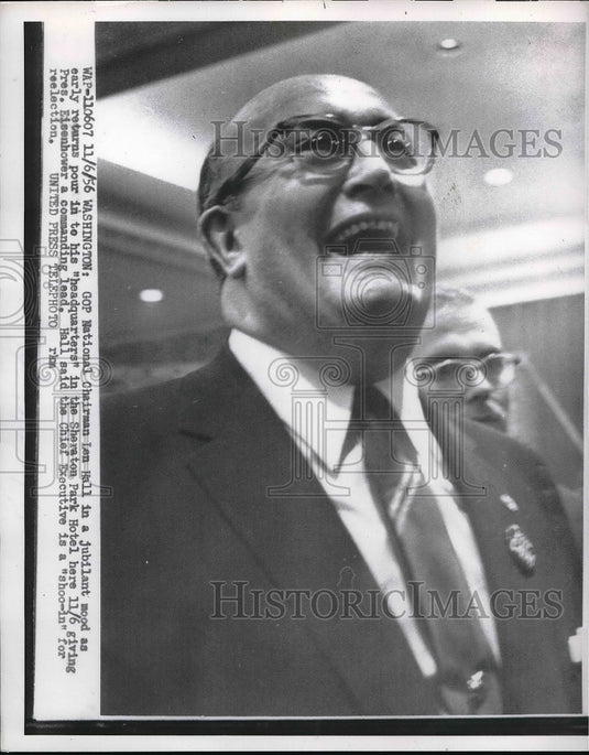 1956 Press Photo GOP National Chairman Leonard Hall Sheraton Park Hotel Campaign-Historic Images